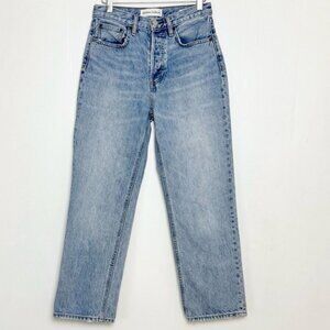 Denim Forum The Joni High Rise Loose Fit streight leg Jean light  Wash Size 25